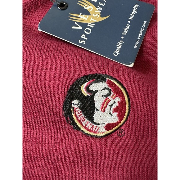Vesi Sportswear Sweater Vest Size M Florida Seminole Logo Maroon Sleeveless New - Picture 4 of 8